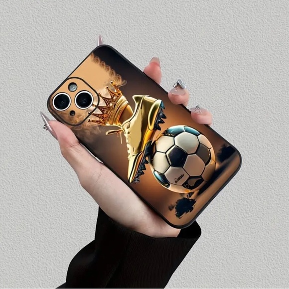 Apple iPhone Phone Case Soccer Ball Gold Cleat Shockproof Case Unisex - Picture 3 of 7